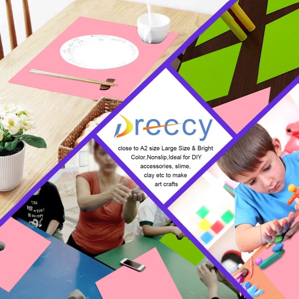 Dreecy 2 Pack Oversize Silicone Mat for Crafts, Nonslip Nonstick Silicone Sheet for Jewelry Casting Mat, Multipurpose Mat, Waterproof Heat-Resistant Craft Mat Green & Rose Red(19.7"x 15.7")
